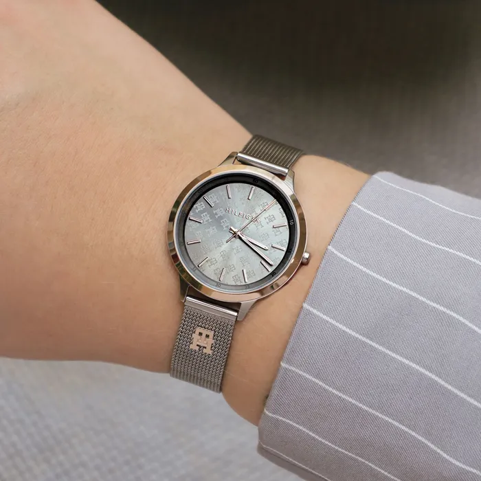 tommy hilfiger iris grey stainless steel mesh strap 1782587 2 10