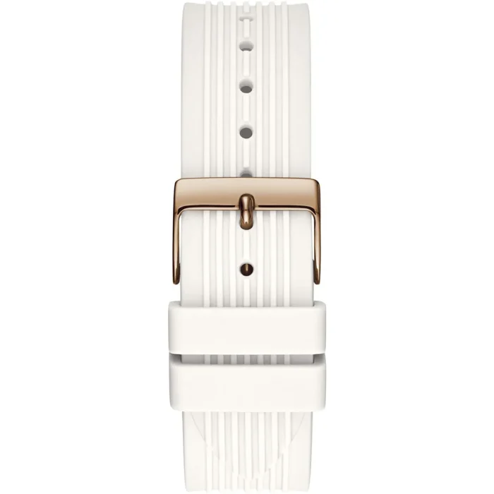 gw0030l3 guess watch women white dial rubber strap quartz battery analog athena 4
