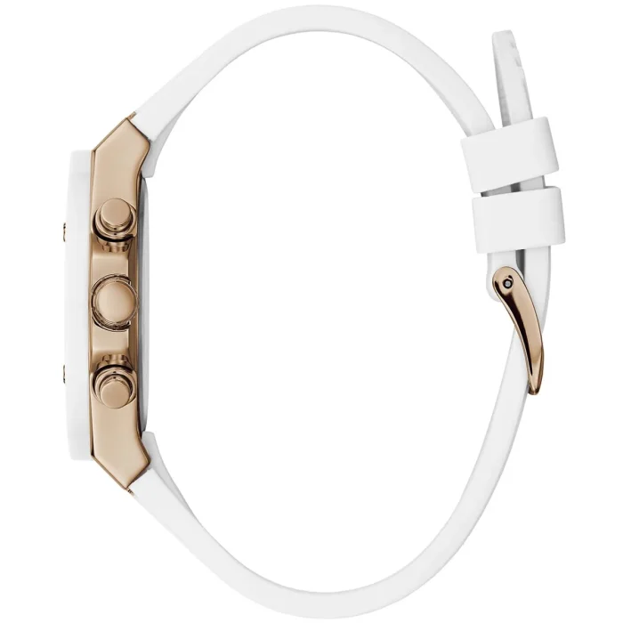 gw0030l3 guess watch women white dial rubber strap quartz battery analog athena 5