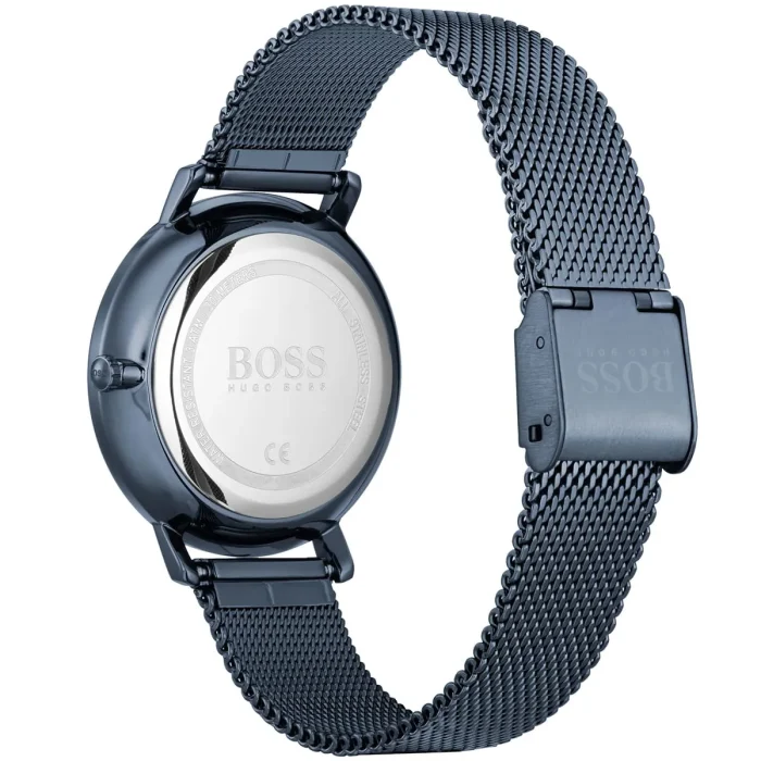 1502518 hugo boss watch women crystals blue dial metal stainless mesh strap quartz battery analog three hand infinity 2