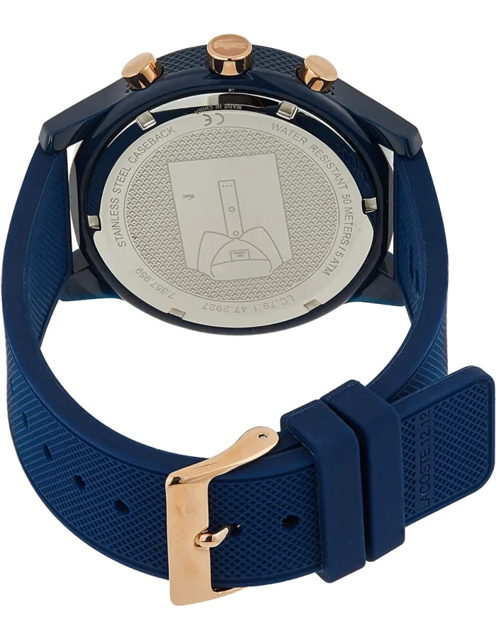 lacoste 2011013 mens watchbracelet color blue movement quartz waterproofing 30 m dial color blue bracelet material silicone dial