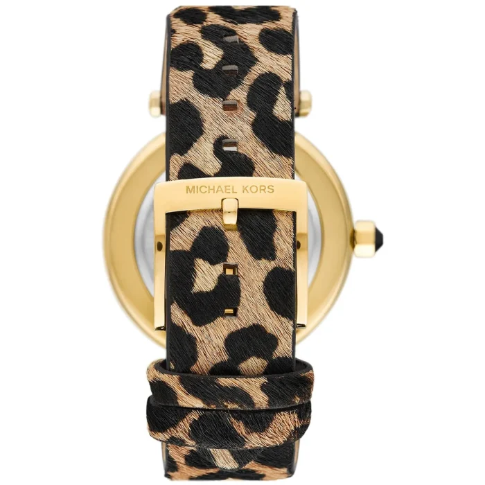 mk4723 michael kors watch women mk logo crystals black dial leather multicolored strap quartz battery analog three hand parker 6