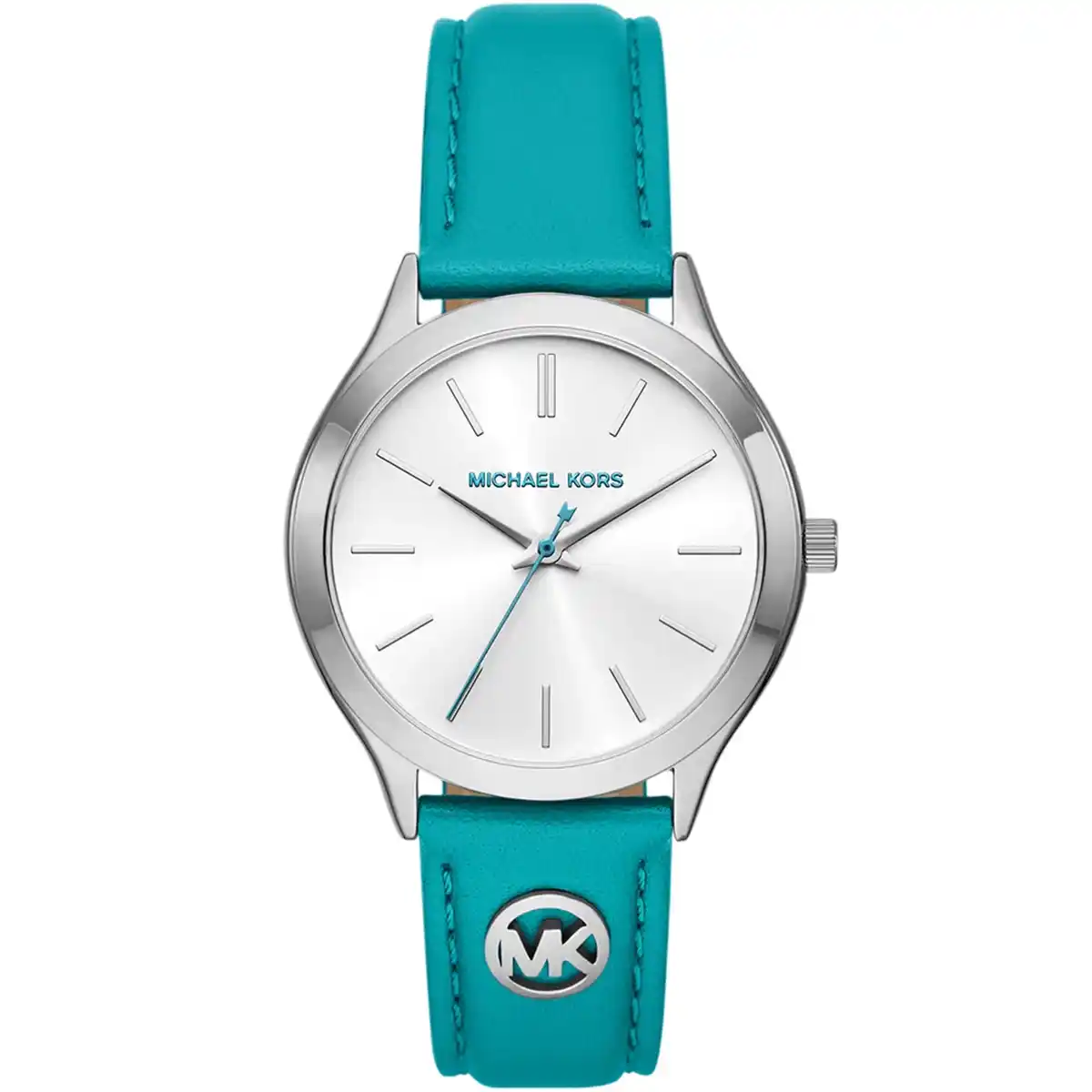 mk74701 original michael kors mk women watchs white dial silver case blue leather stap egypt
