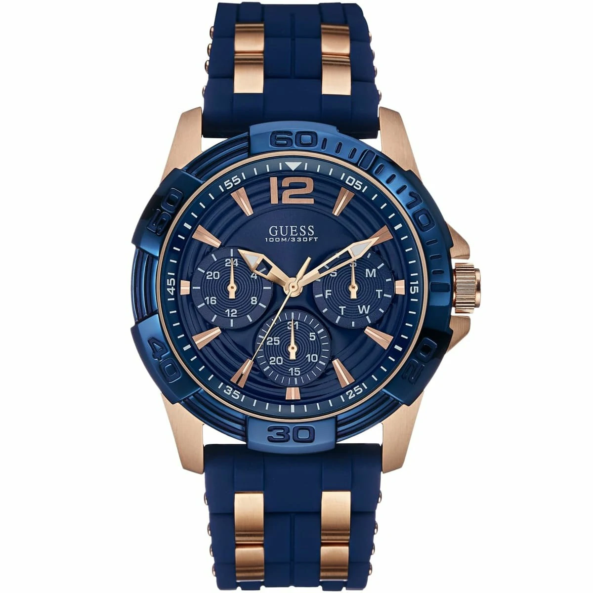 w0366g4 guess watch men blue rubber oasis