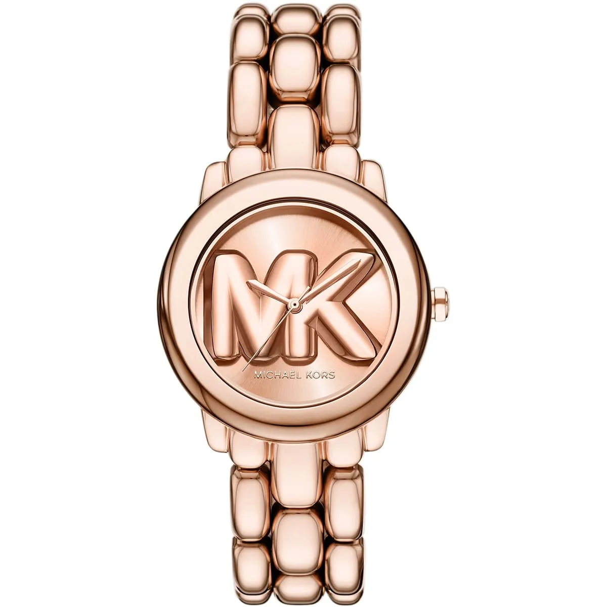 mk4962 michael kors watch women mk logo rose gold dial stainless steel metal rose golden strap quartz battery analog three hand phoebe